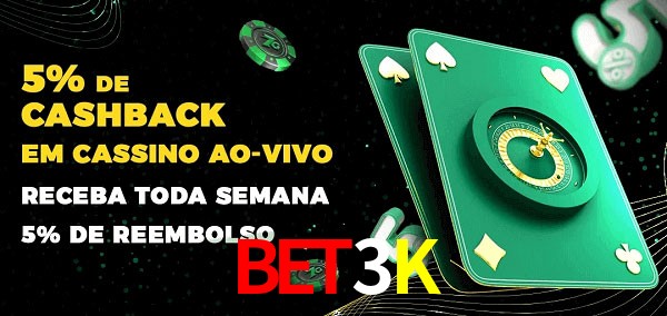 Promoções do cassino ao Vivo BET3K